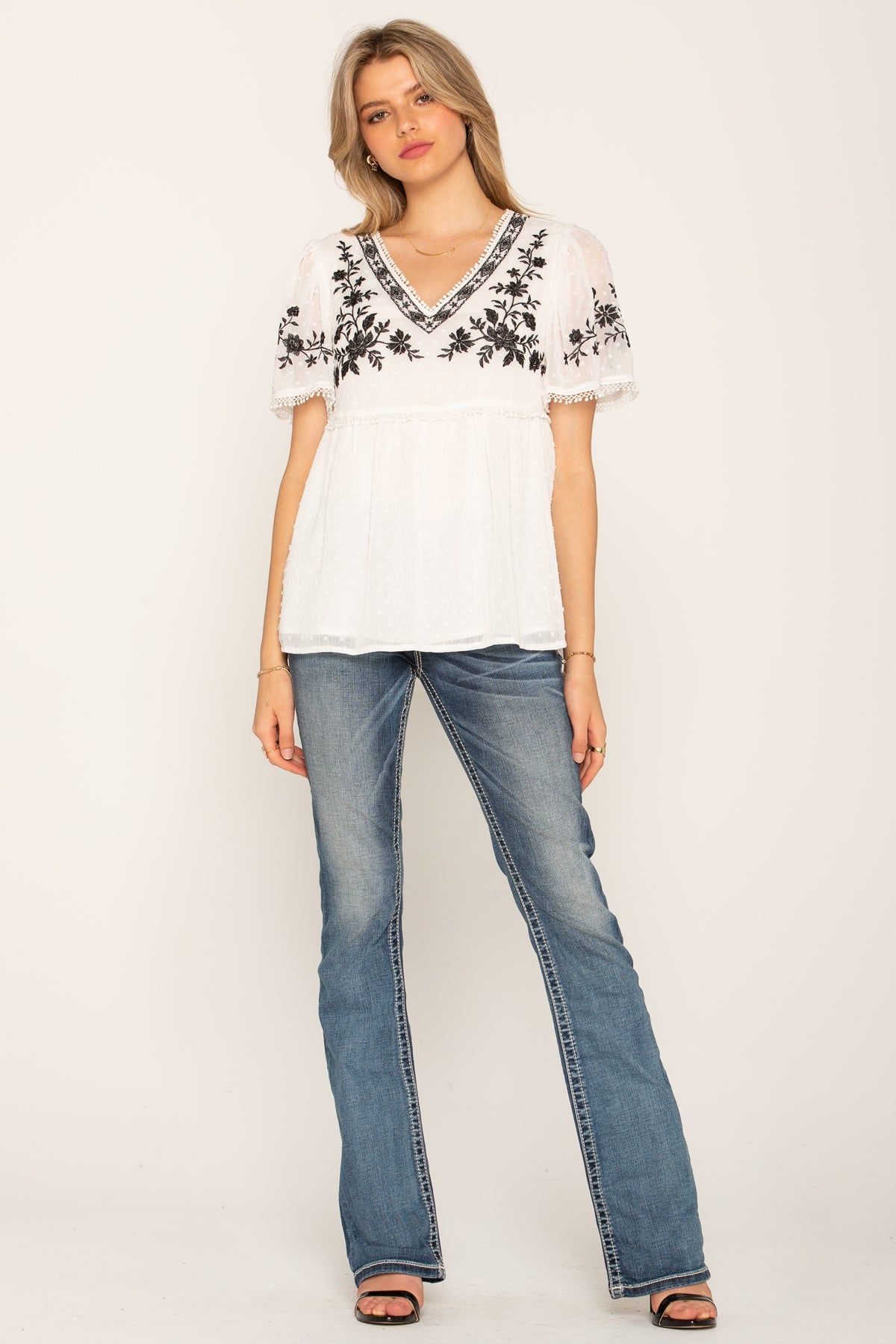 Floral Whispers Embroidered Top sold by Miss Me product image thumbnail 4