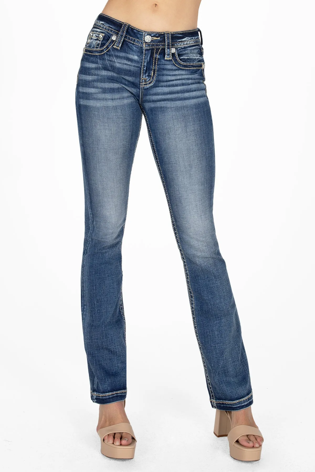 Shadow Floral Horseshoe Bootcut Jeans sold by Miss Me product image thumbnail 2