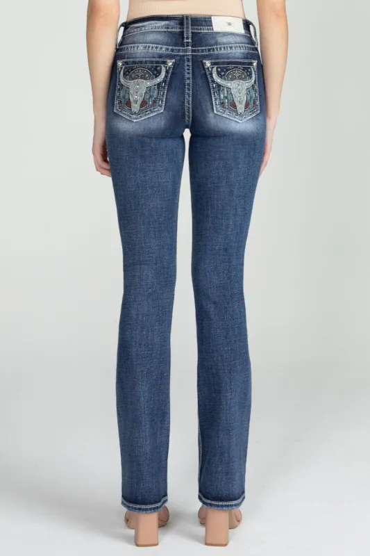 Midnight Desert Longhorn Bootcut Denim sold by Miss Me