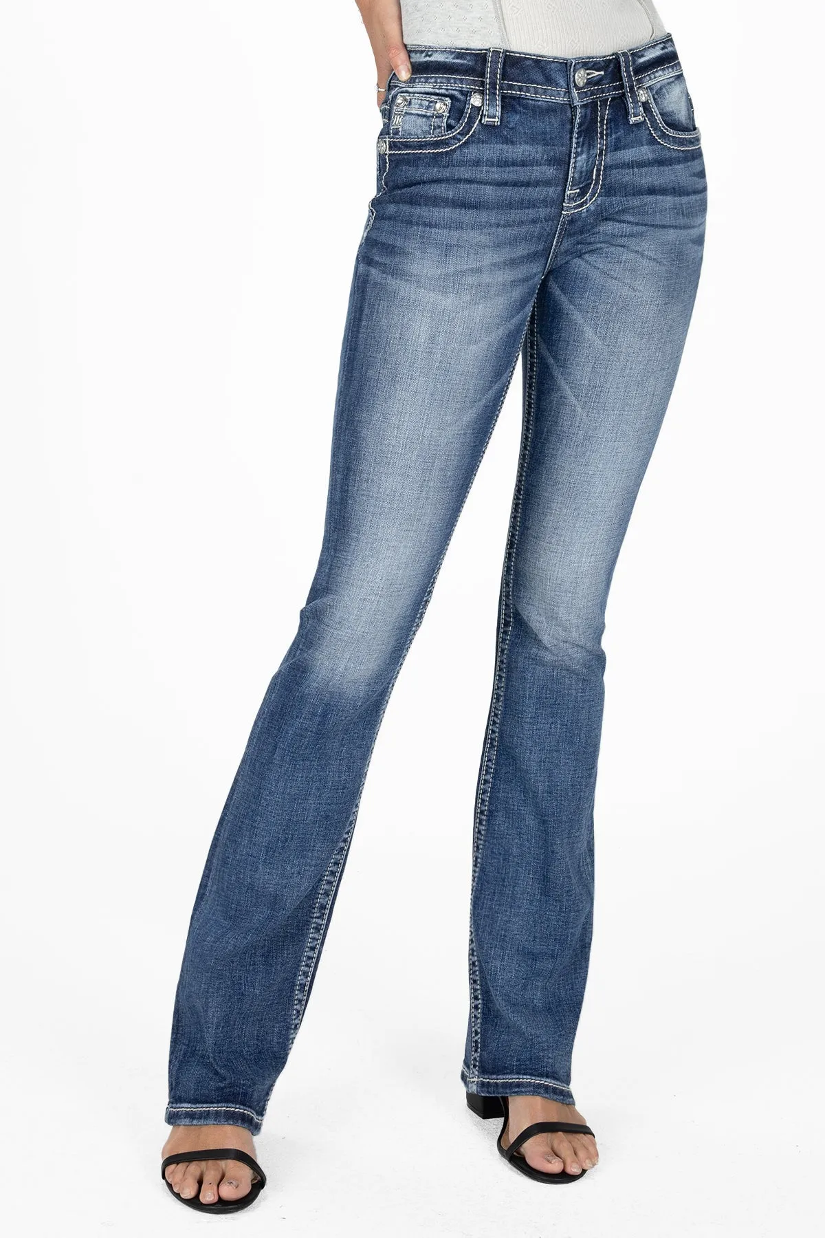 Leaf Vine Cross Stitch Bootcut Jeans sold by Miss Me product image thumbnail 2