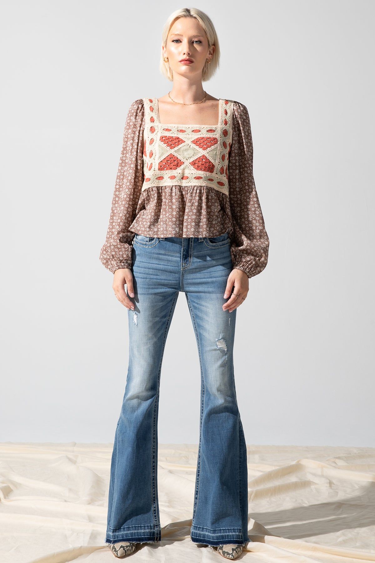 Ditzy Floral Crochet Top sold by Miss Me product image thumbnail 4