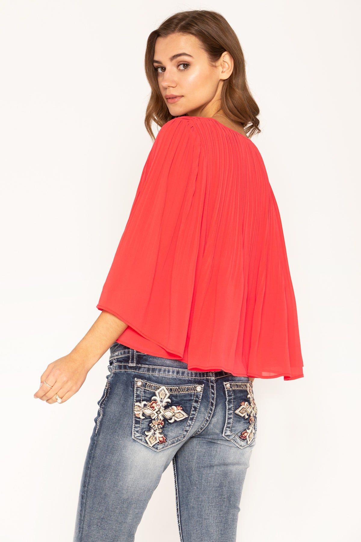 Adorn Keyhole Pleated Top sold by Miss Me product image thumbnail 3