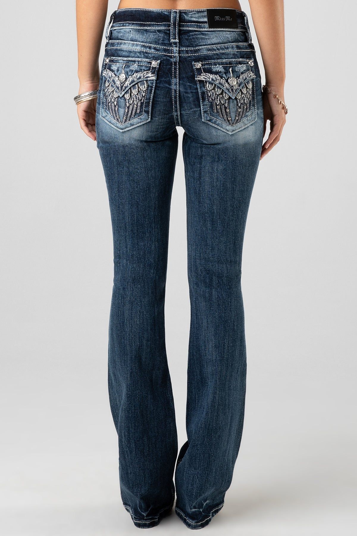 Blinged Wing Bootcut Jeans sold by Miss Me