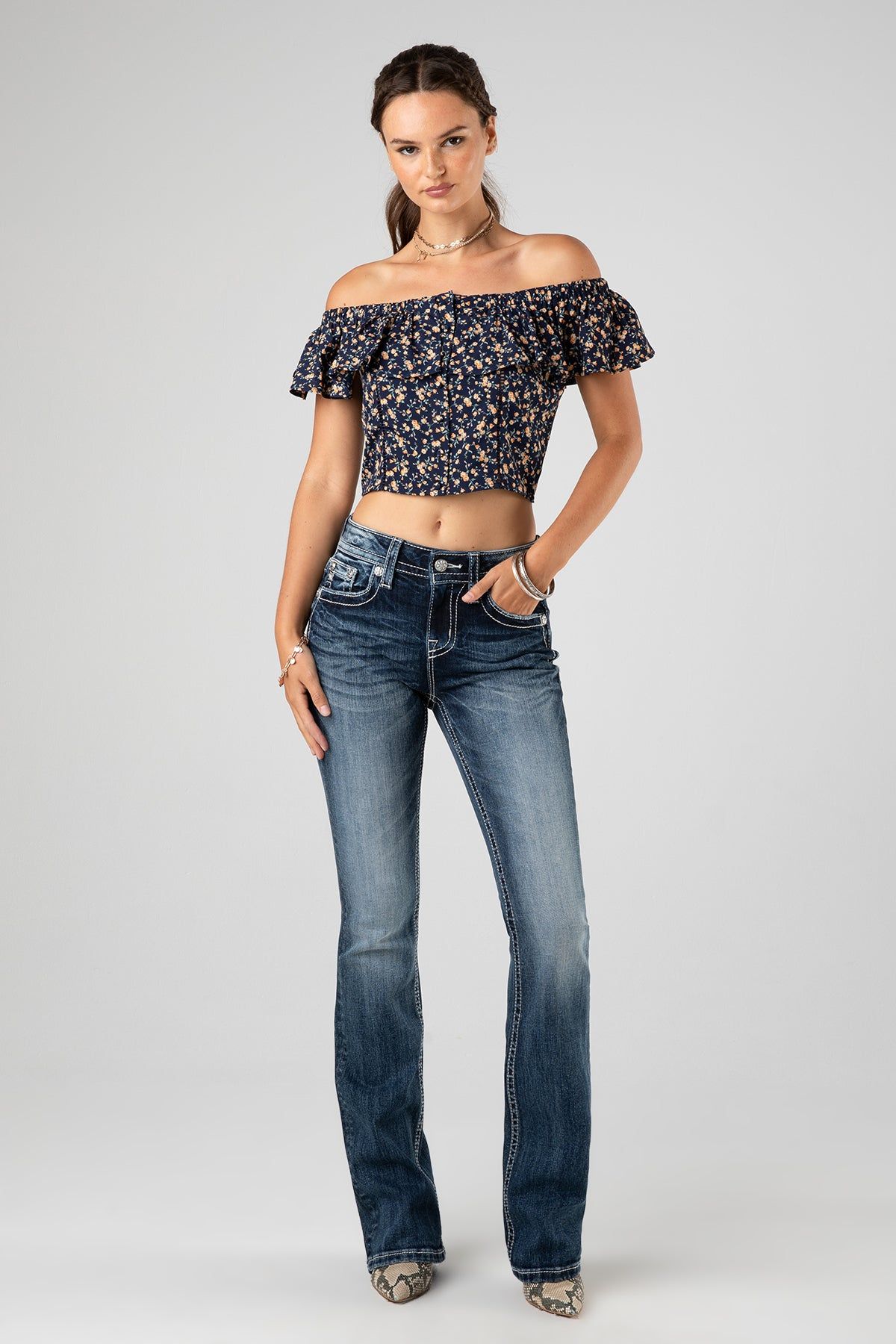 Blinged Wing Bootcut Jeans sold by Miss Me product image thumbnail 6