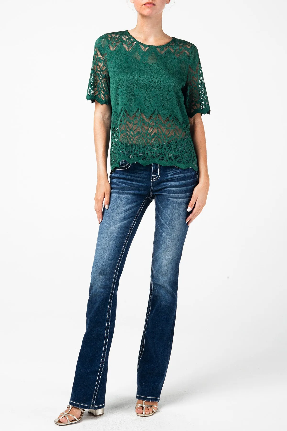Lace Sleeve Top sold by Miss Me product image thumbnail 4