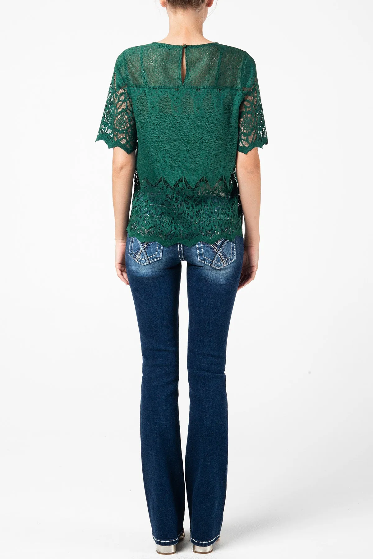 Lace Sleeve Top sold by Miss Me product image thumbnail 5