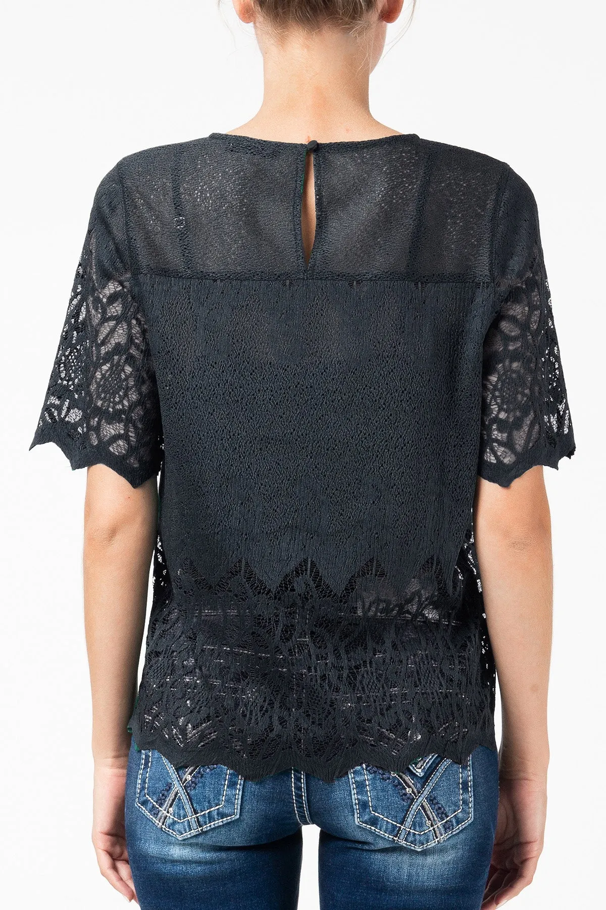 Lace Sleeve Top sold by Miss Me product image thumbnail 3