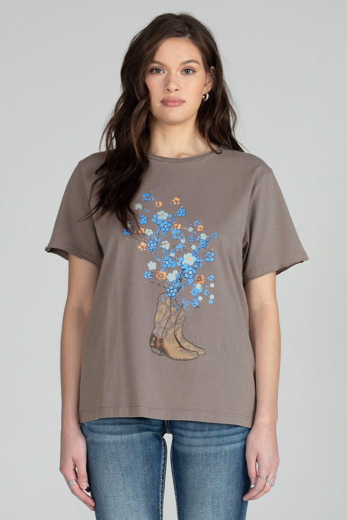 Cowgirl Boots Flower Tee sold by Miss Me product image thumbnail 3