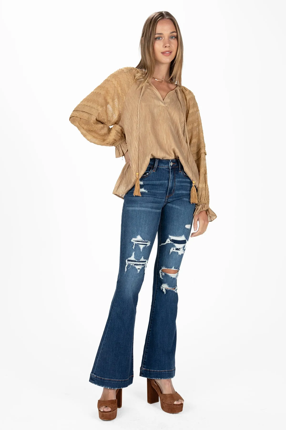 Textured Long Sleeve Blouse sold by Miss Me product image thumbnail 2