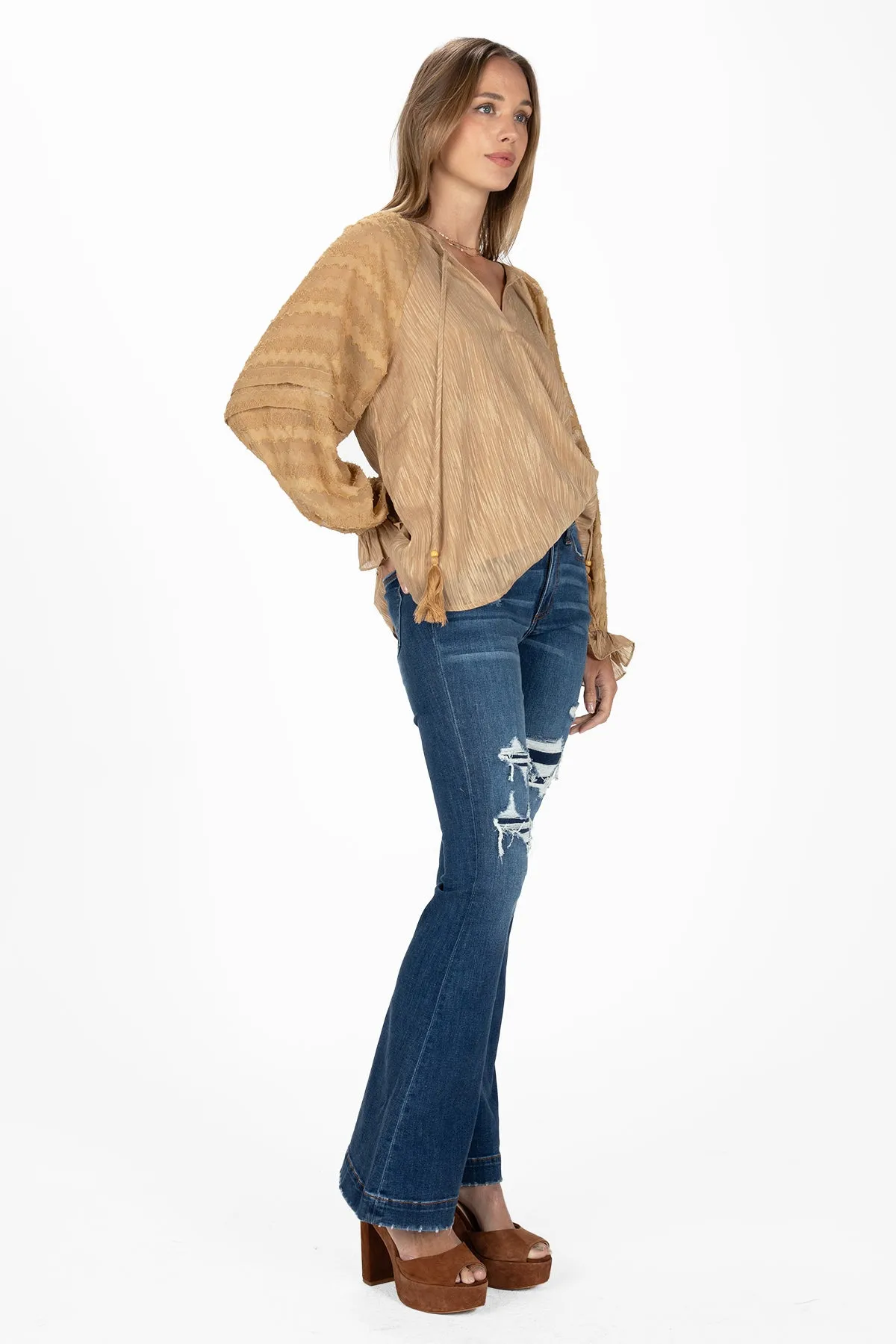 Textured Long Sleeve Blouse sold by Miss Me product image thumbnail 3