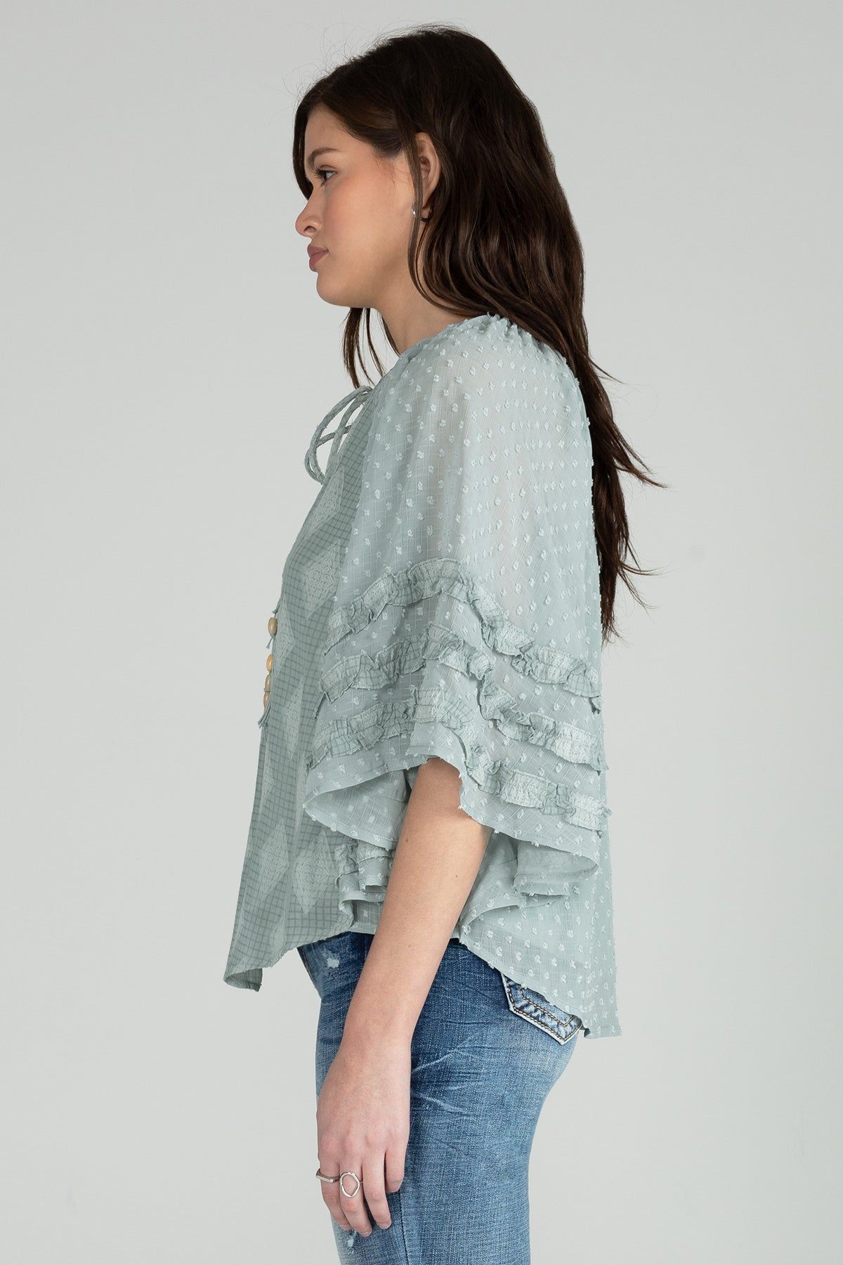 Flowy Pattern Crochet Tied Top sold by Miss Me product image thumbnail 3