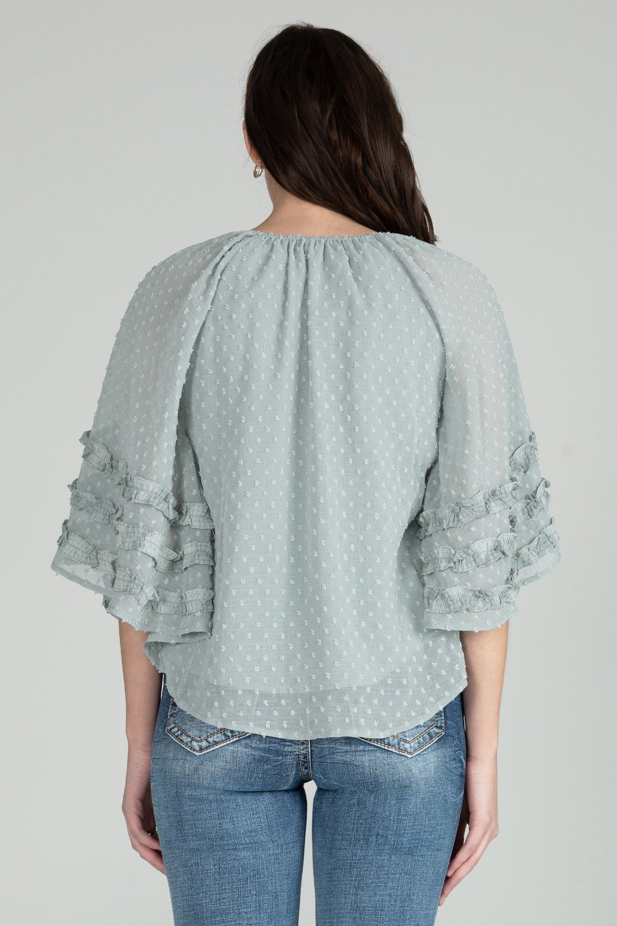Flowy Pattern Crochet Tied Top sold by Miss Me product image thumbnail 4