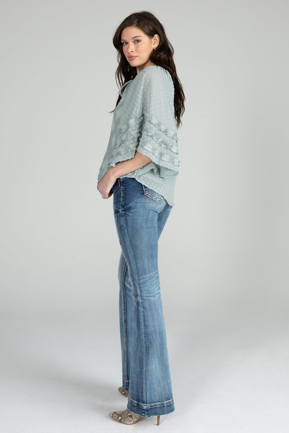 Flowy Pattern Crochet Tied Top sold by Miss Me product image thumbnail 6