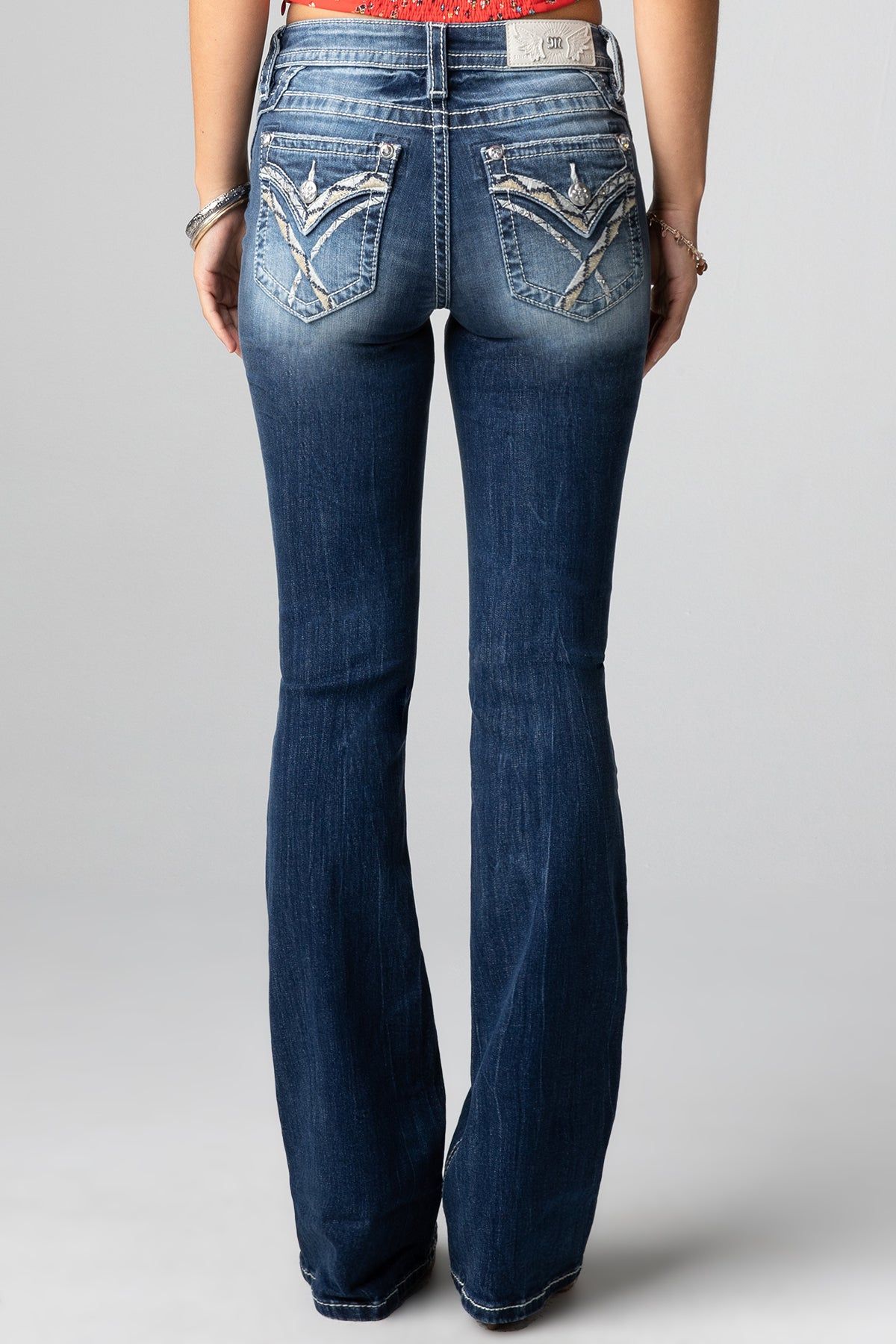 Zagged X Bootcut Jeans sold by Miss Me