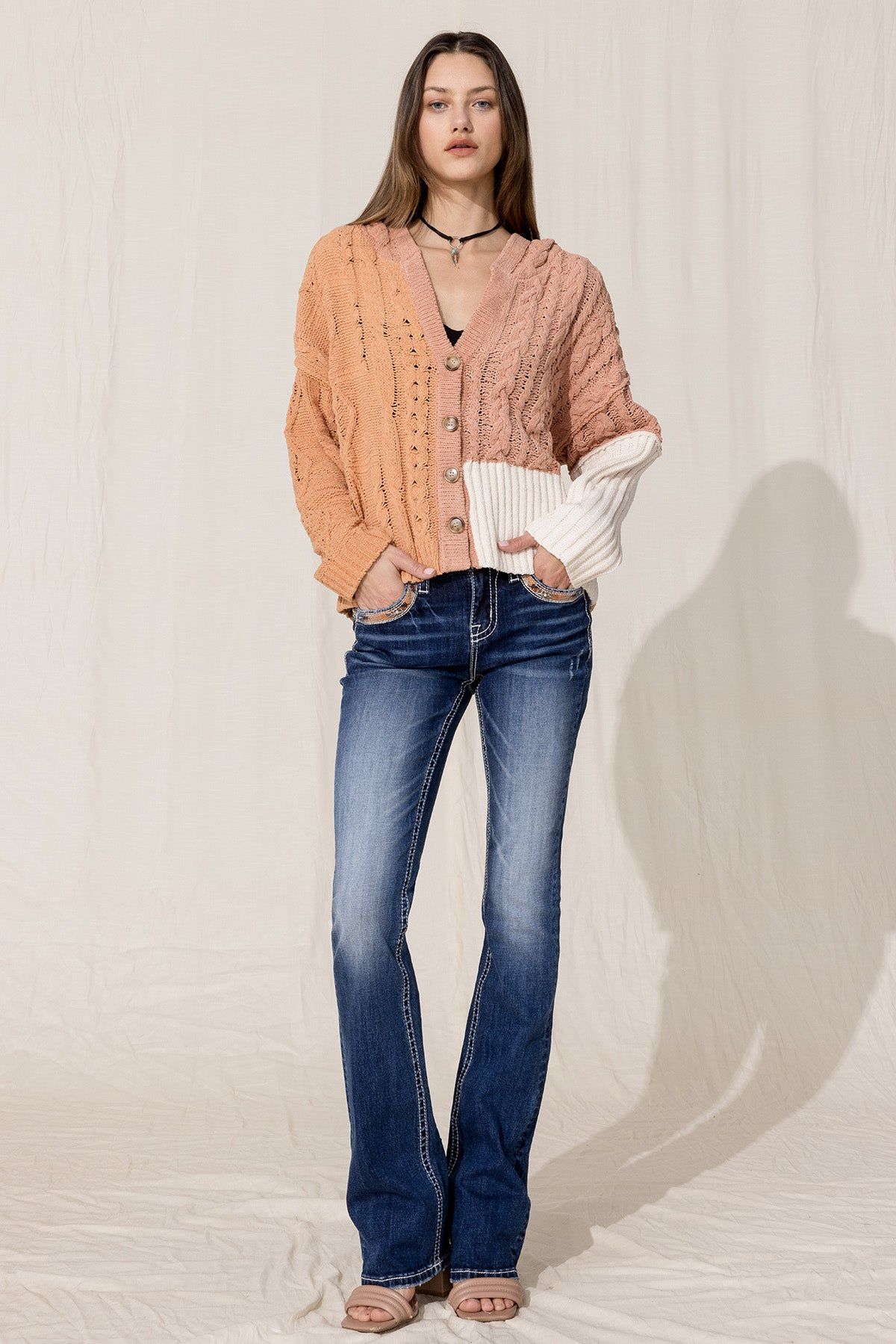 Color Blocked Cardigan sold by Miss Me product image thumbnail 4