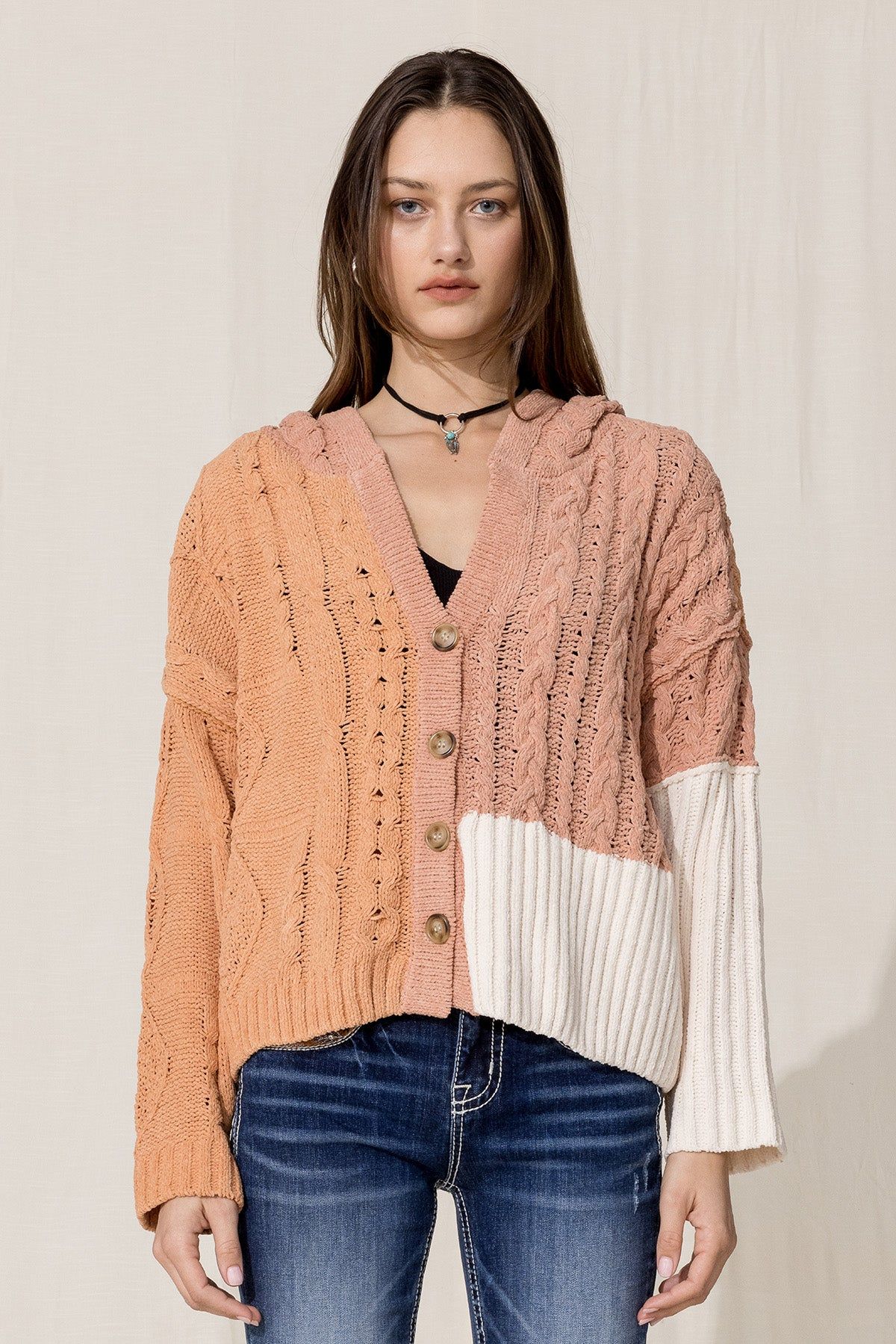 Color Blocked Cardigan sold by Miss Me