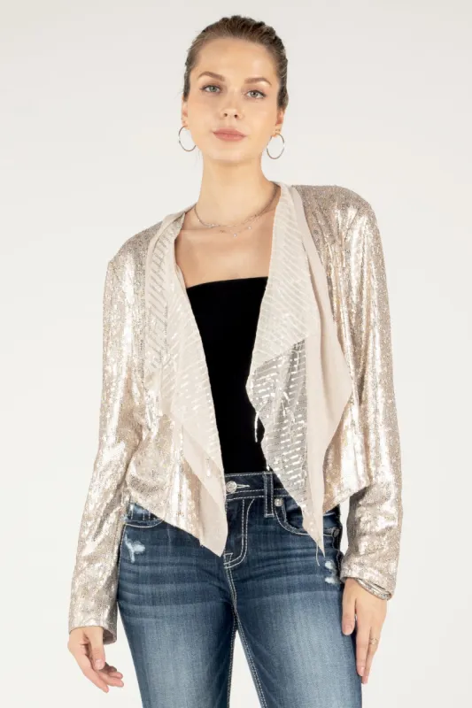 Glitter Leopard Print Open Cardigan sold by Miss Me