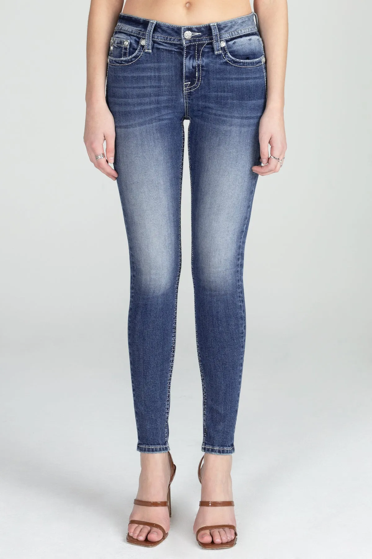 Detailed Fleur De Lis Skinny Denim sold by Miss Me product image thumbnail 2
