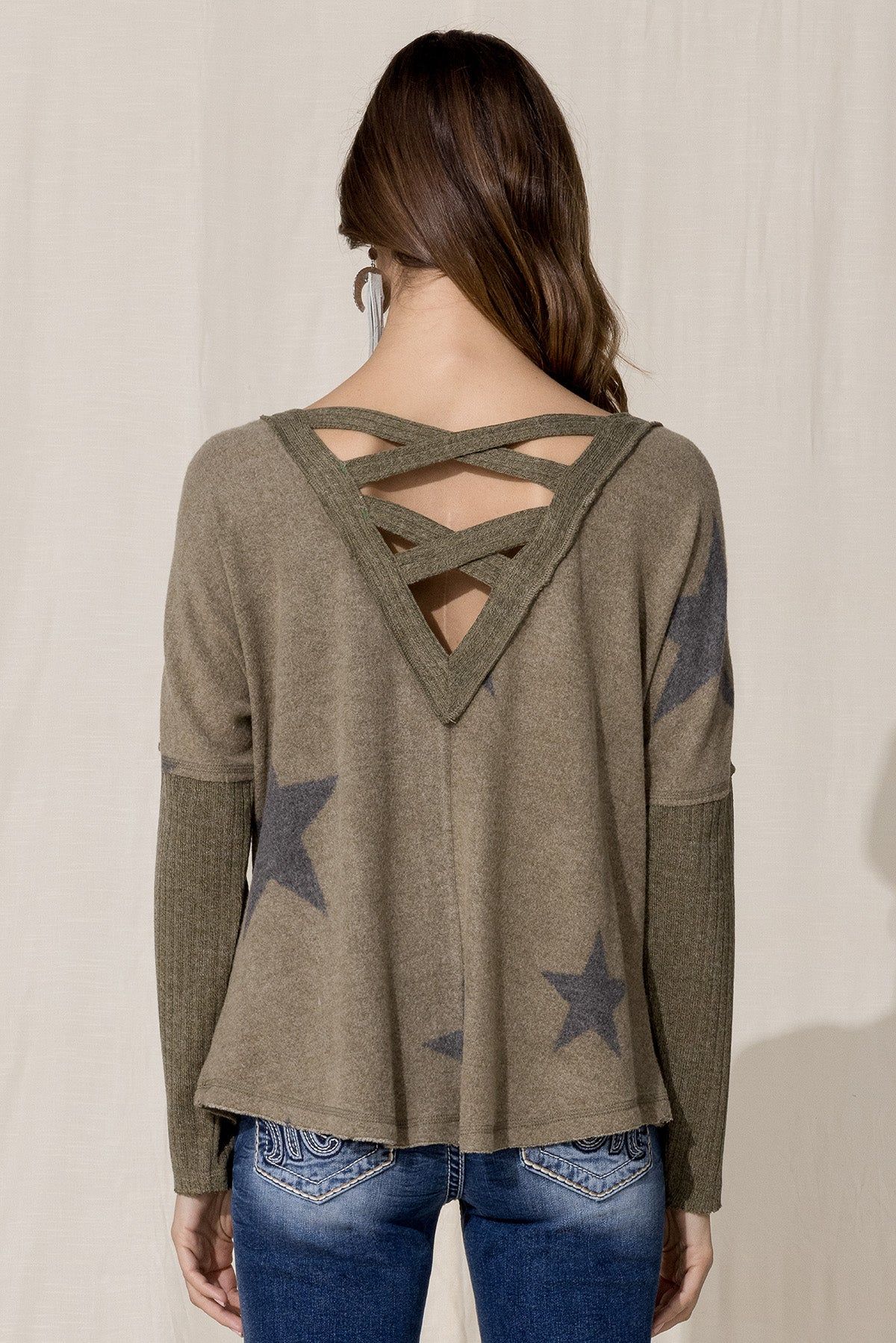 Star Print Sweater sold by Miss Me product image thumbnail 2
