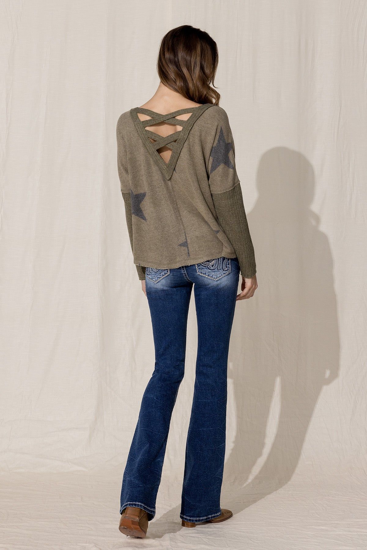 Star Print Sweater sold by Miss Me product image thumbnail 5