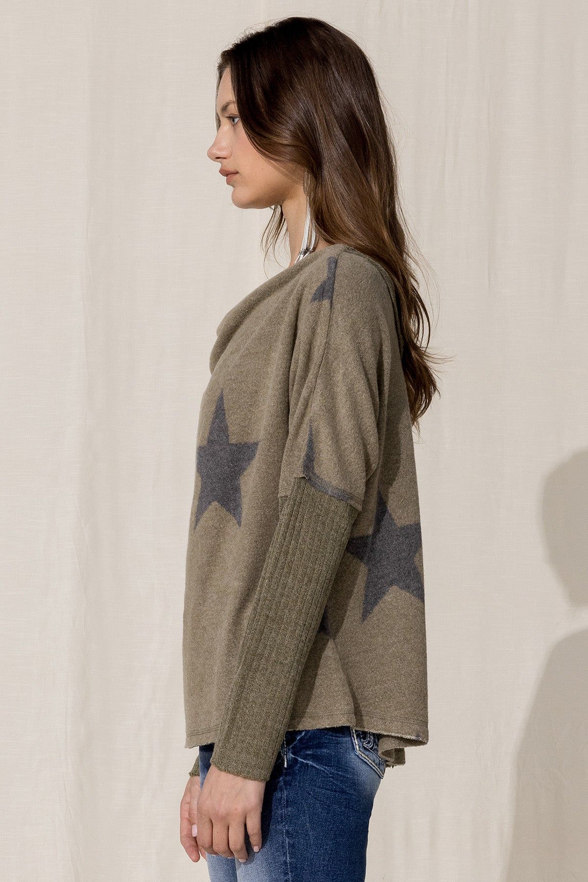 Star Print Sweater sold by Miss Me product image thumbnail 3