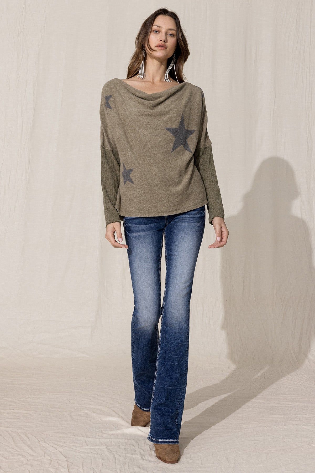 Star Print Sweater sold by Miss Me product image thumbnail 4