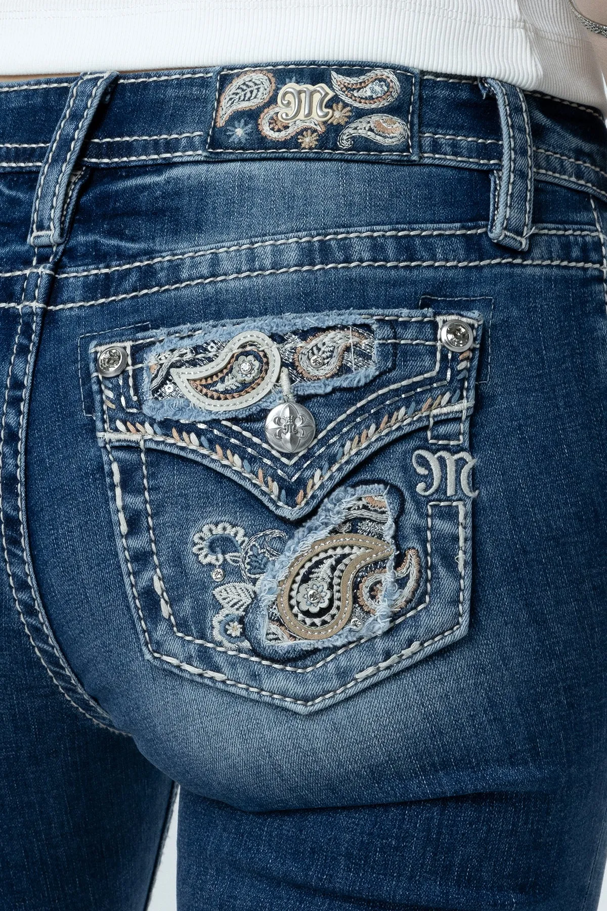 Paisley Peekaboo Capri sold by Miss Me product image thumbnail 4