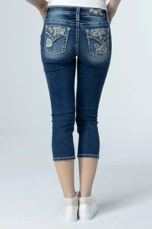 Paisley Peekaboo Capri sold by Miss Me