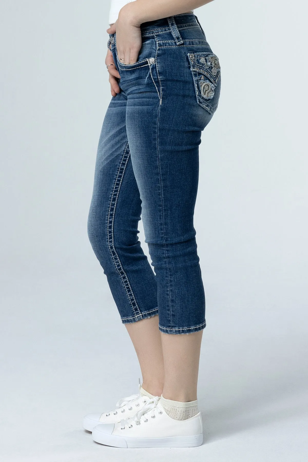 Paisley Peekaboo Capri sold by Miss Me product image thumbnail 3