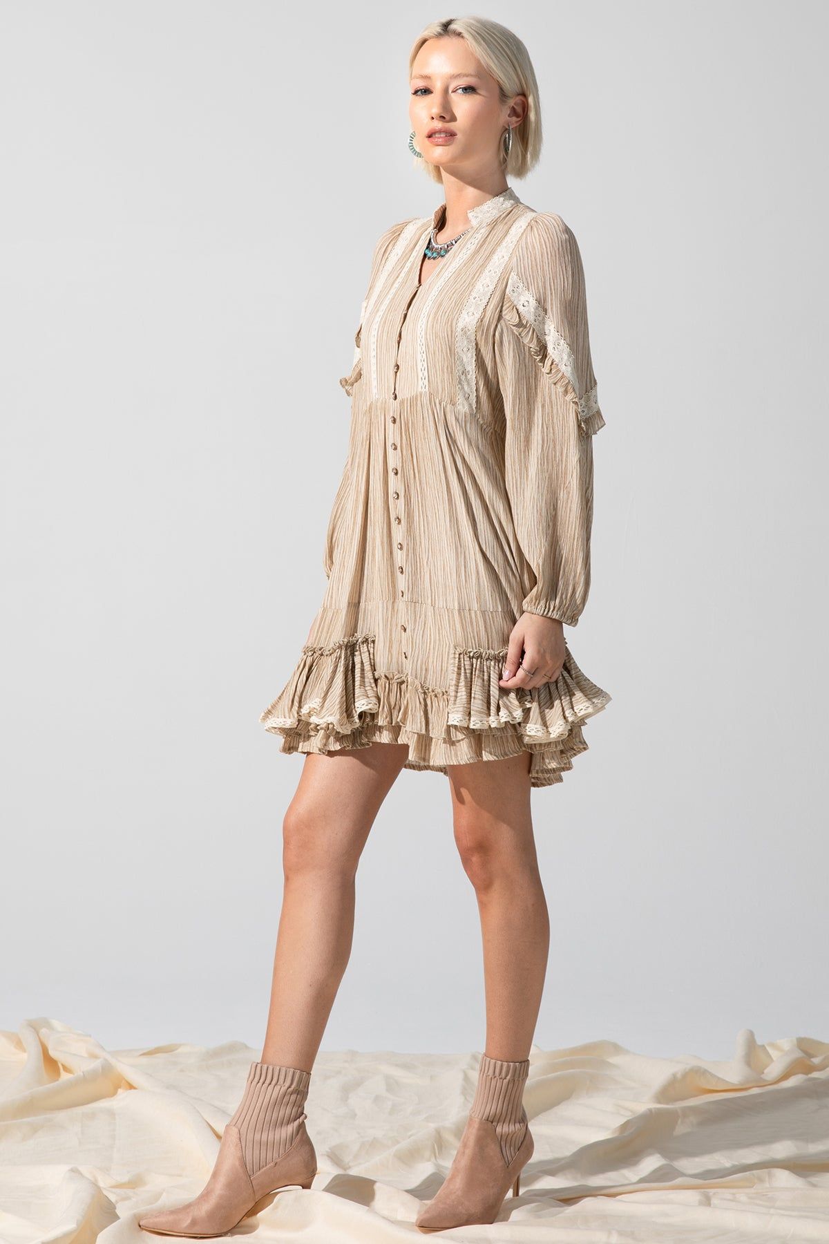 Striped Button Tiered Dress sold by Miss Me product image thumbnail 4