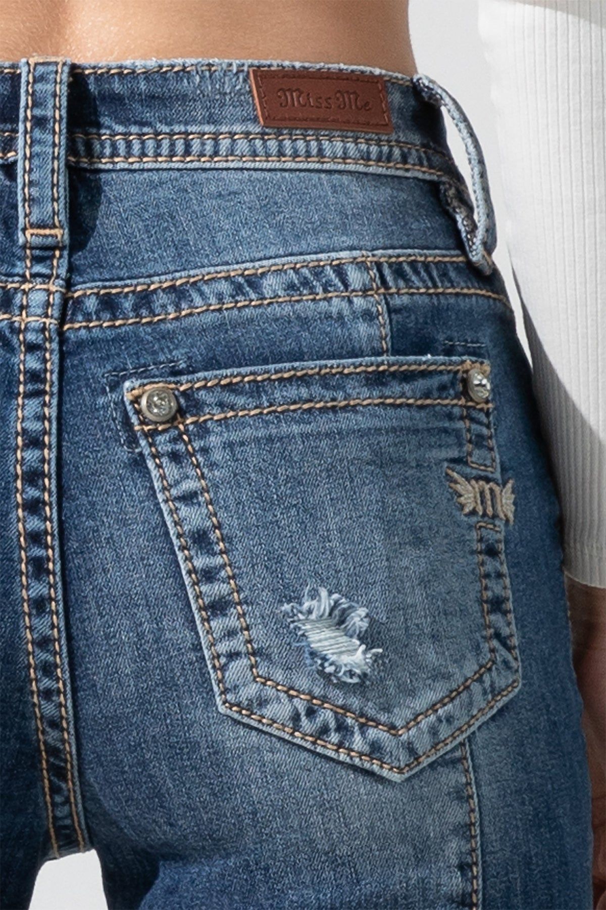 High Rise Patchwork Flare sold by Miss Me product image thumbnail 4