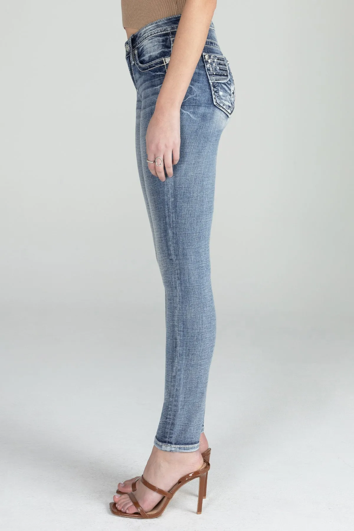 Distressed Americana Flag Skinny Jeans sold by Miss Me product image thumbnail 4