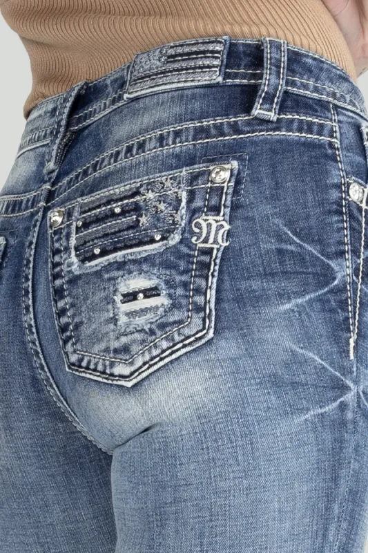 Distressed Americana Flag Skinny Jeans sold by Miss Me
