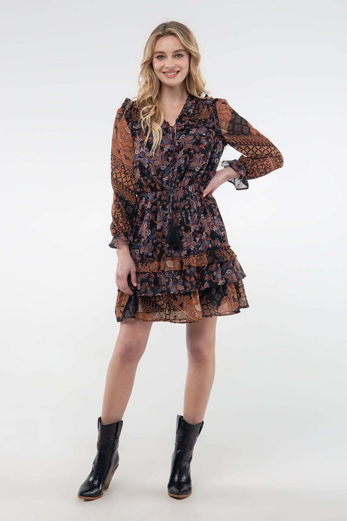 Paisley Chiffon Dress sold by Miss Me product image thumbnail 3