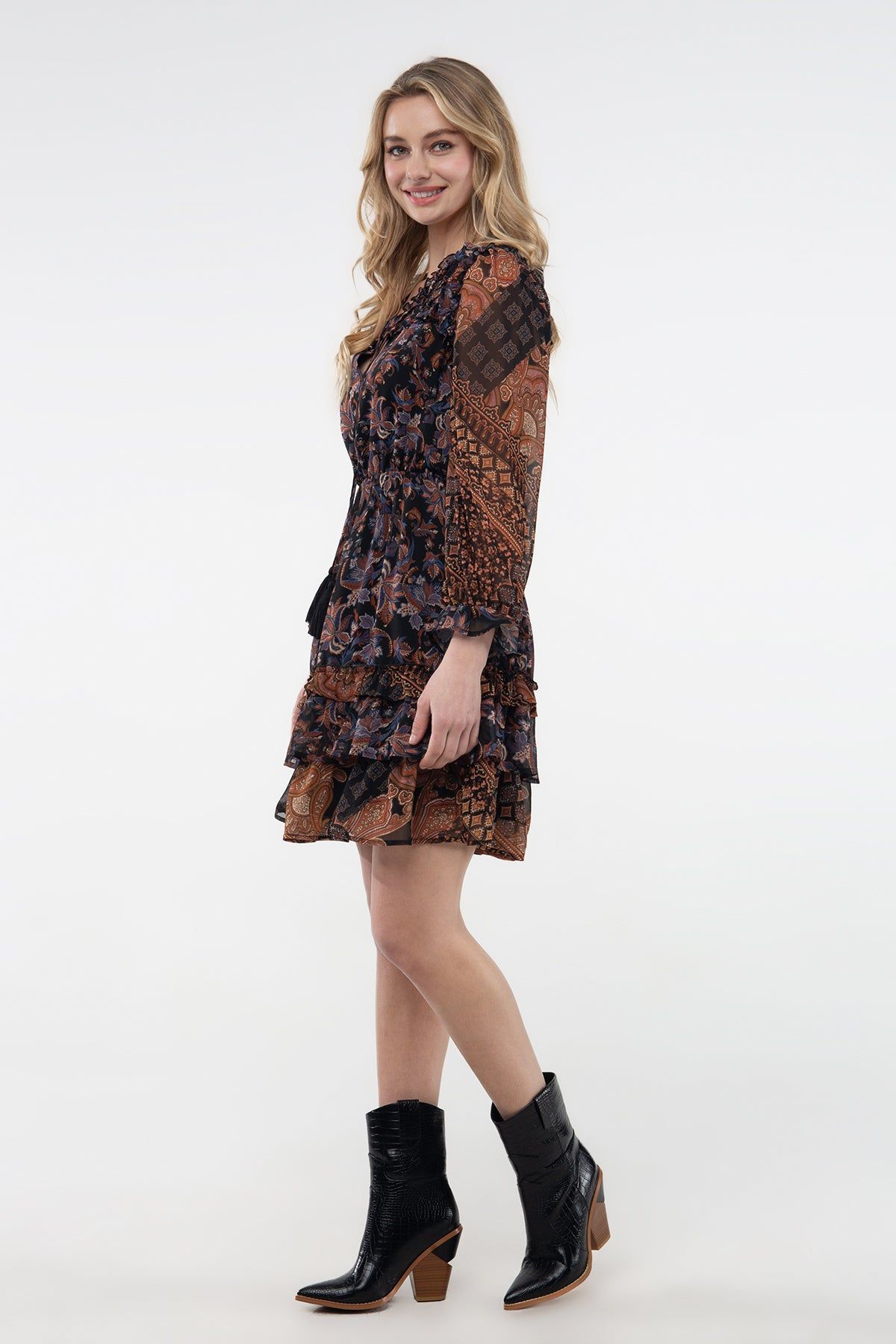 Paisley Chiffon Dress sold by Miss Me product image thumbnail 4