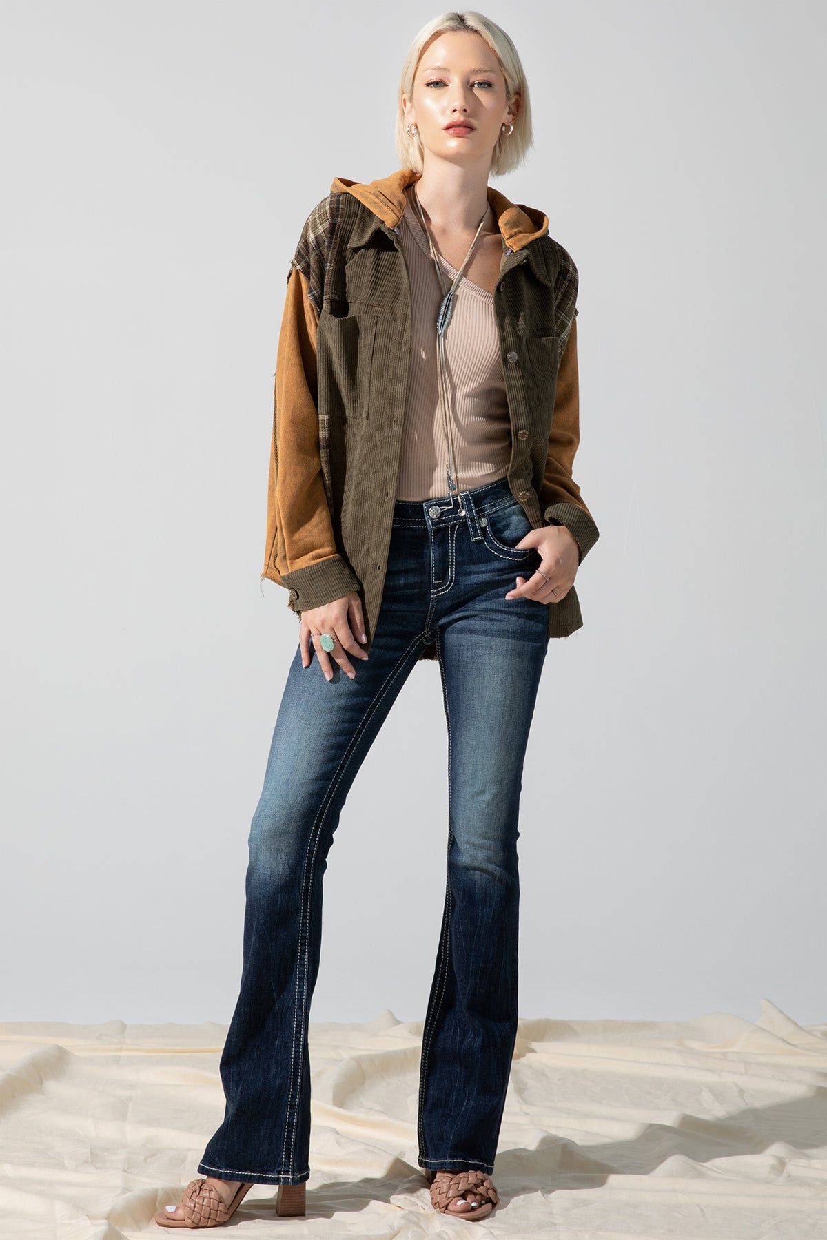 Corduroy Plaid Jacket sold by Miss Me