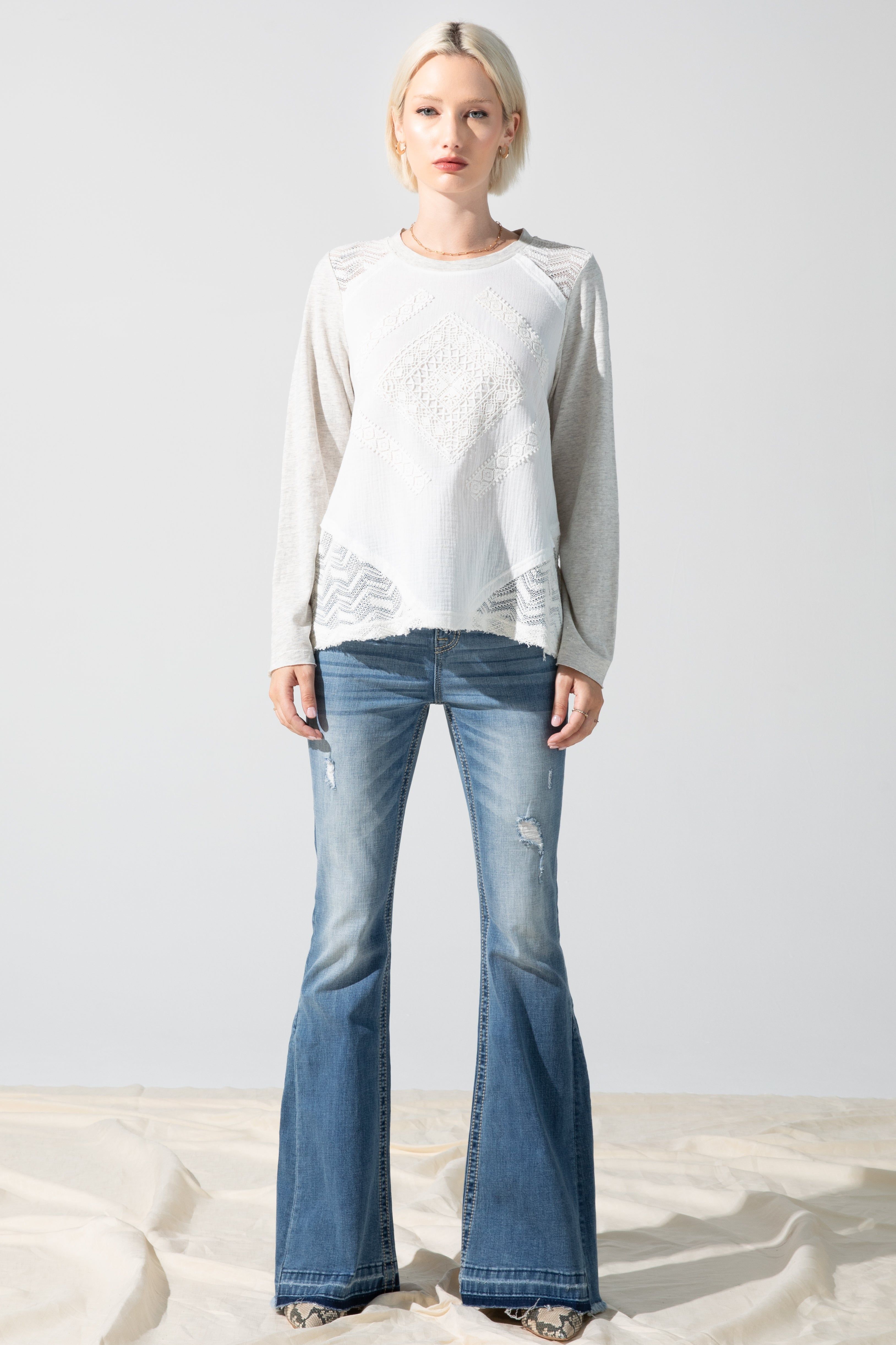 Long Sleeve Woven Top sold by Miss Me product image thumbnail 4