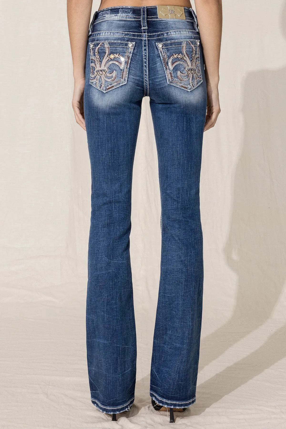Fall Fleur De Lis Bootcut Jeans sold by Miss Me