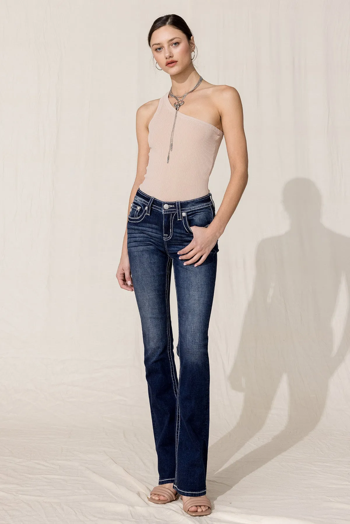 Iced Fleur De Lis Bootcut Jeans sold by Miss Me product image thumbnail 2