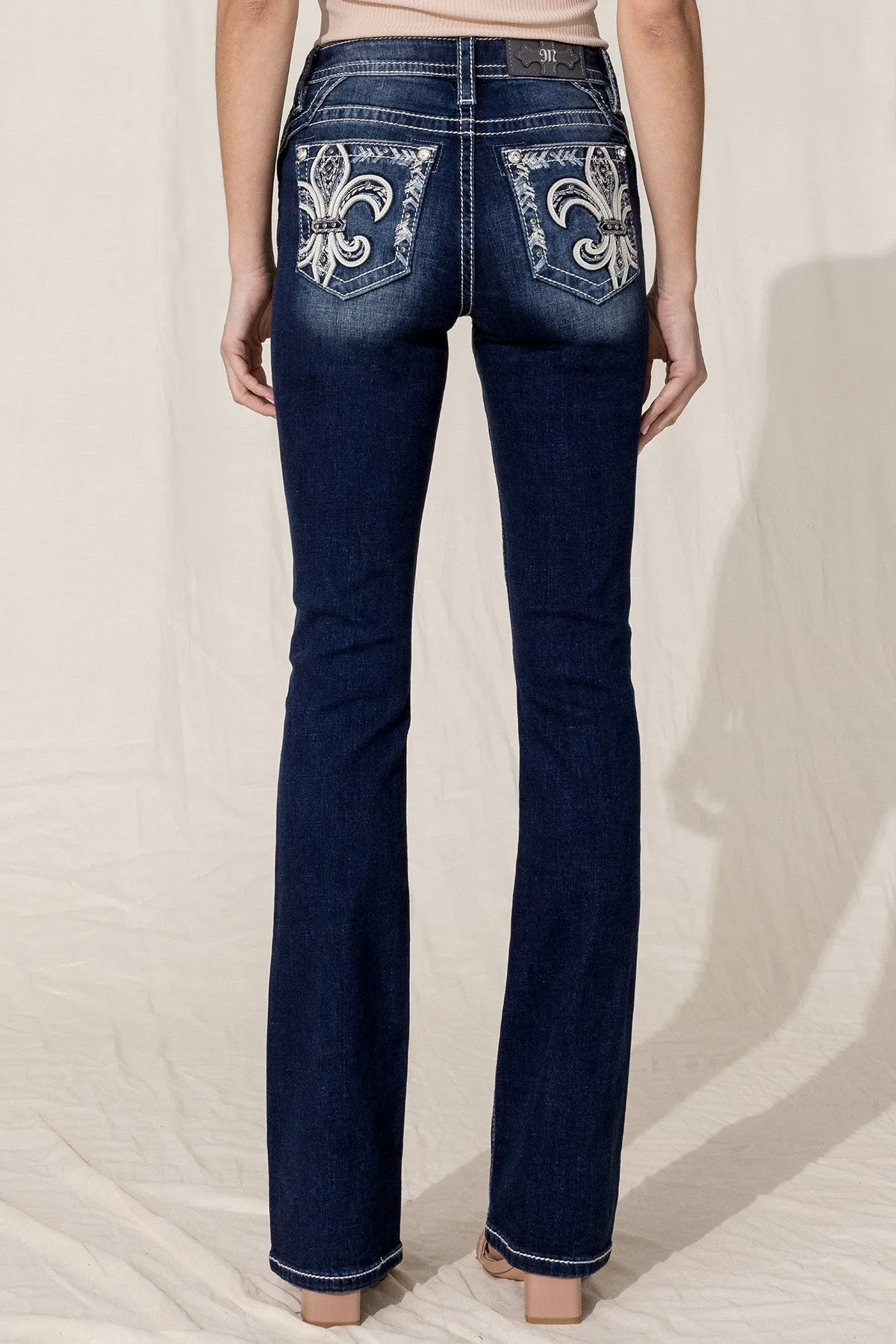 Iced Fleur De Lis Bootcut Jeans sold by Miss Me