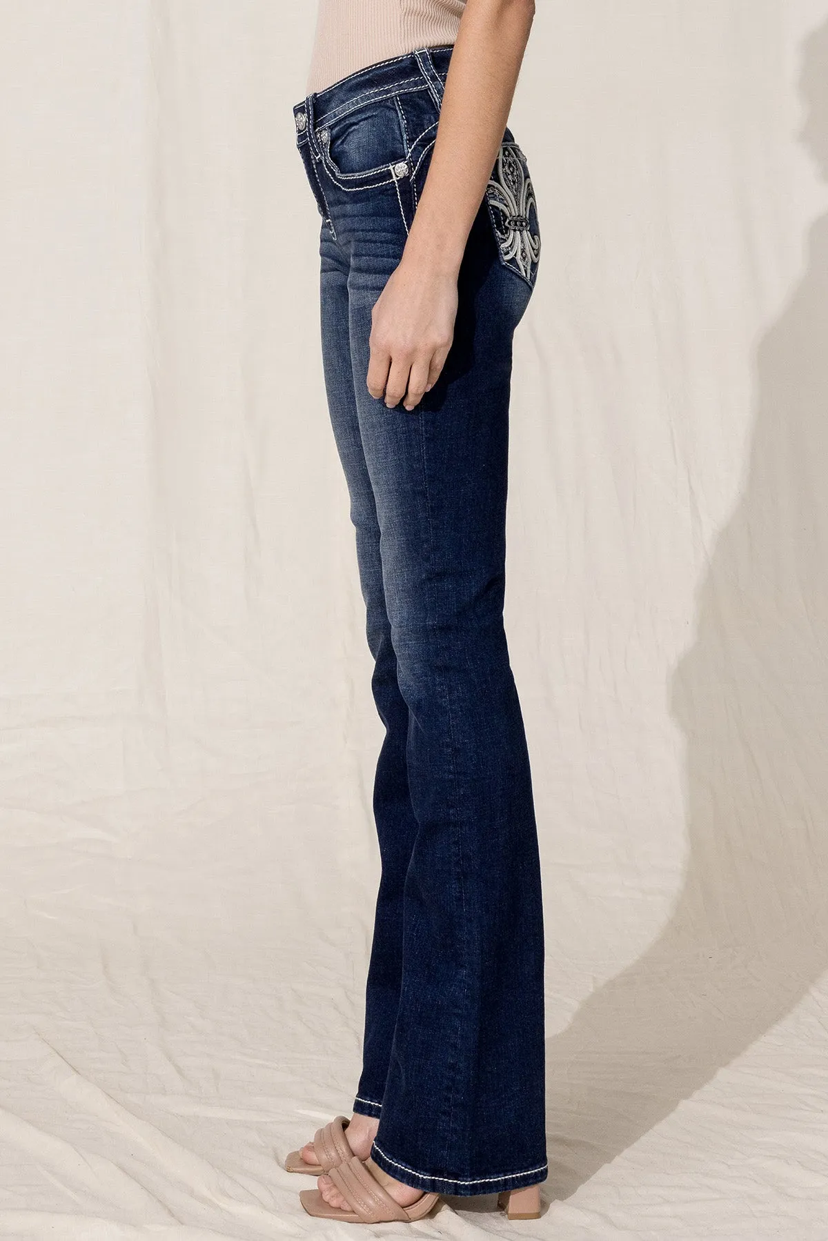 Iced Fleur De Lis Bootcut Jeans sold by Miss Me product image thumbnail 5