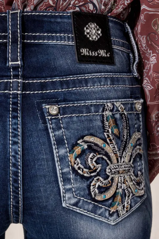 Vibrant Fleur De Lis Skinny Jeans sold by Miss Me