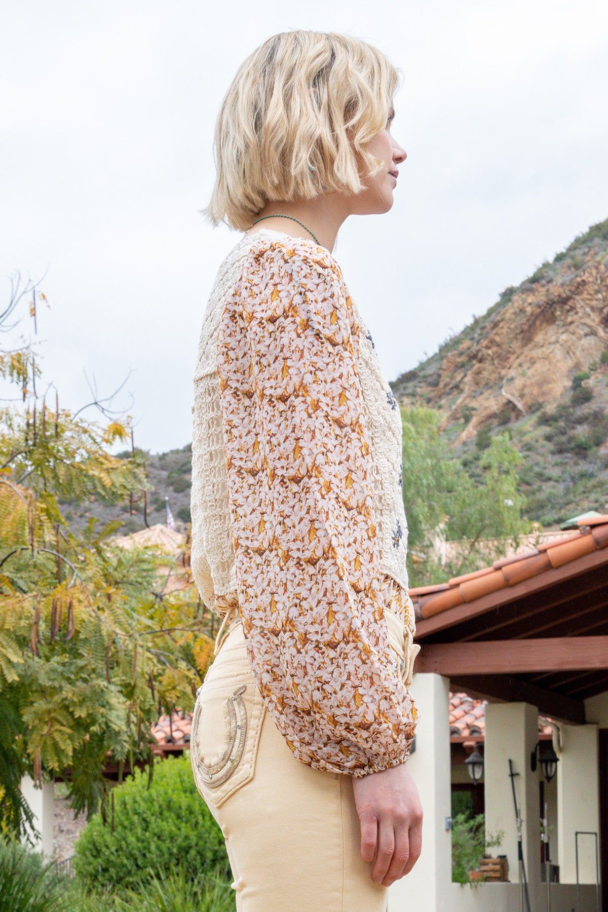 Floral Crochet Printed Top sold by Miss Me product image thumbnail 3