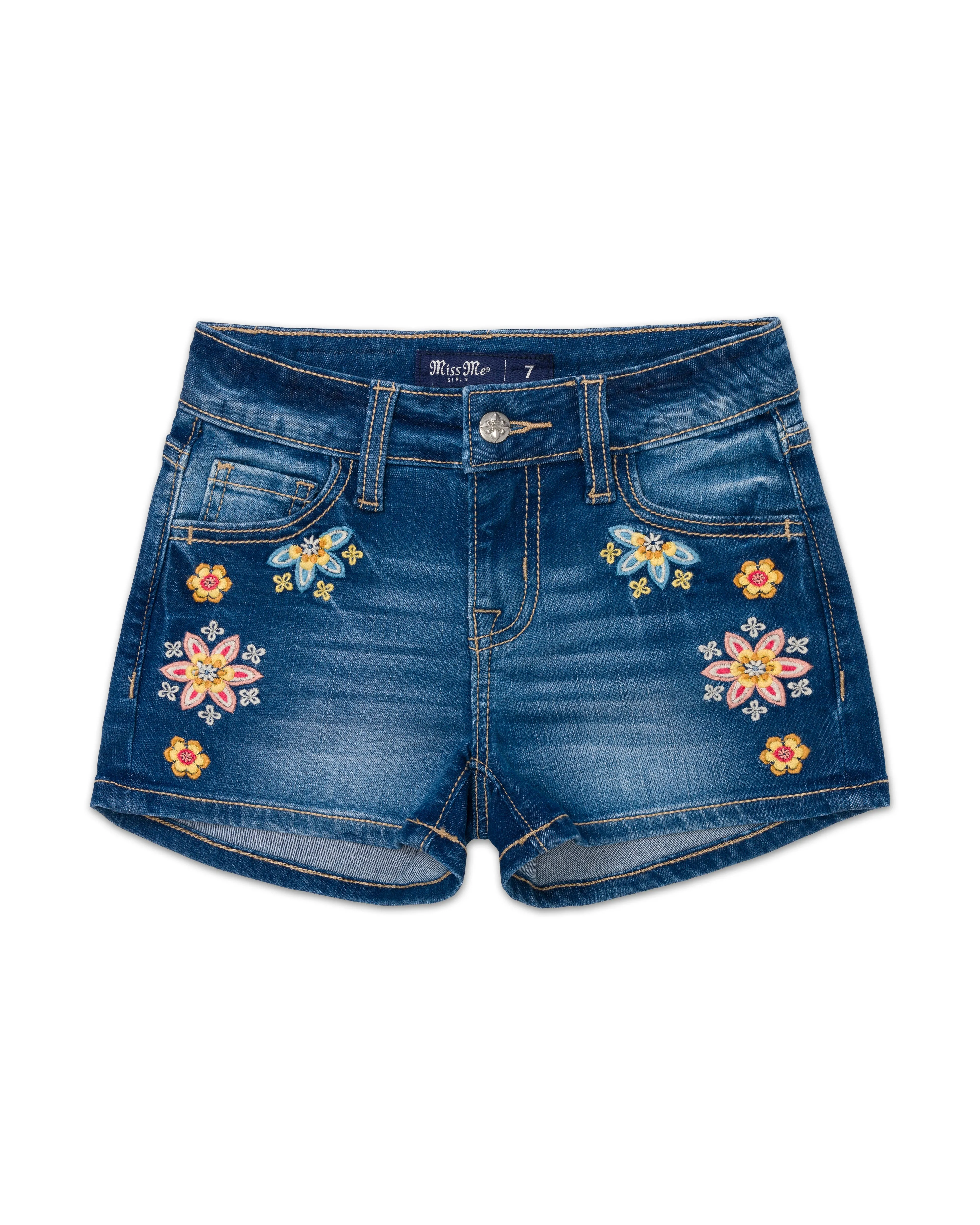 Girls Falling Flowers Shorts sold by Miss Me