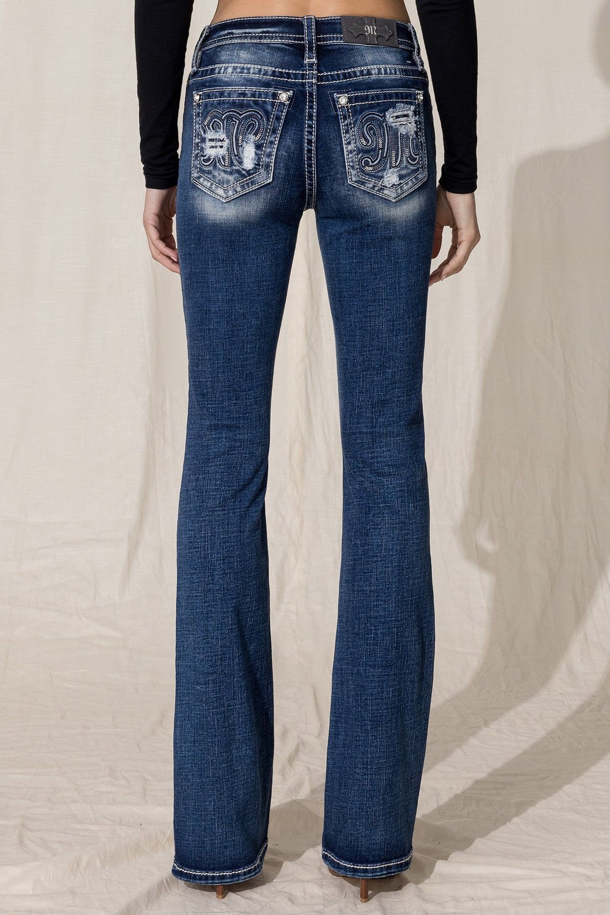 Classic Logo Blowout Bootcut Jeans sold by Miss Me