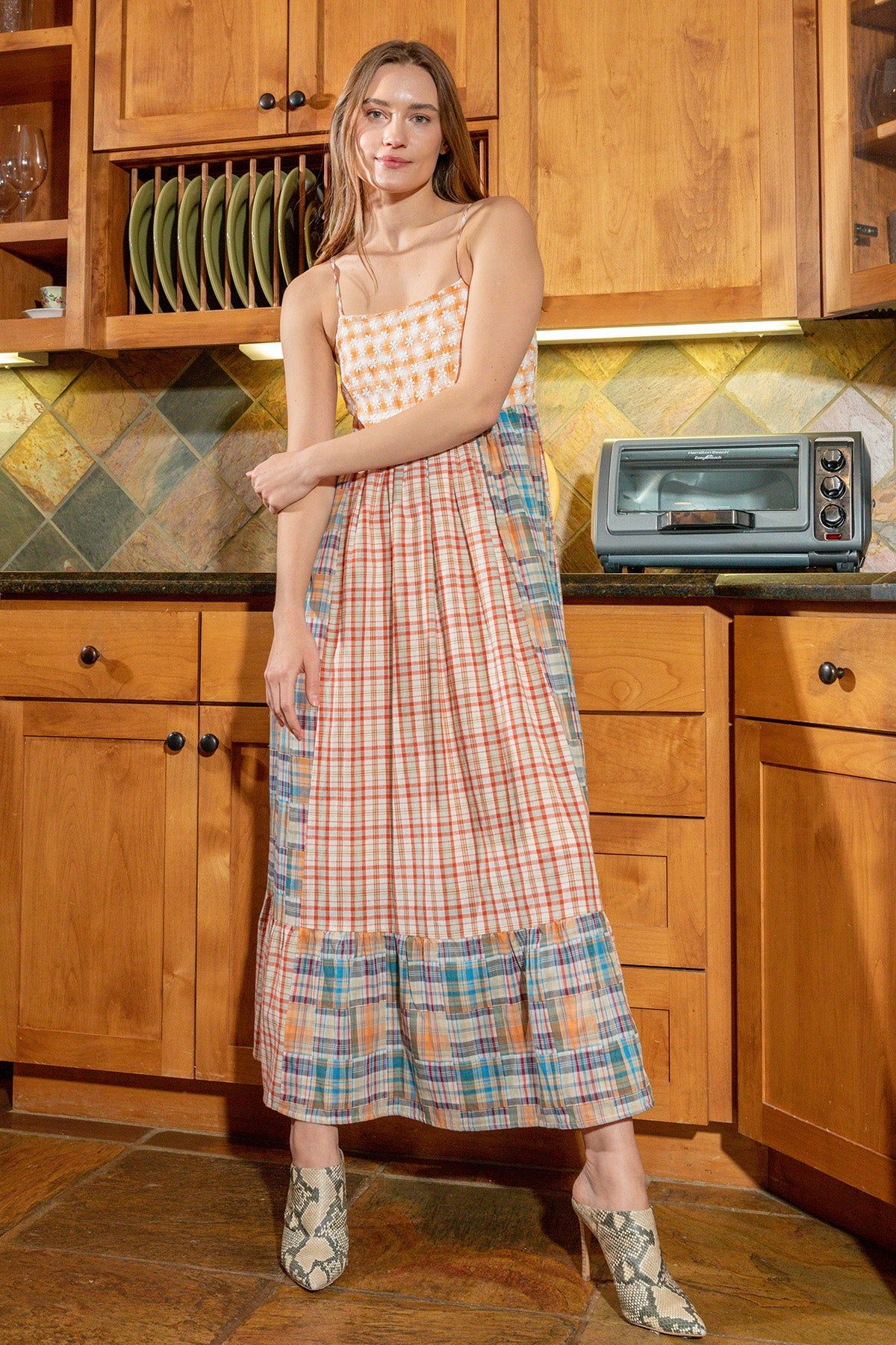 Mixed Plaid Maxi Dress sold by Miss Me product image thumbnail 2