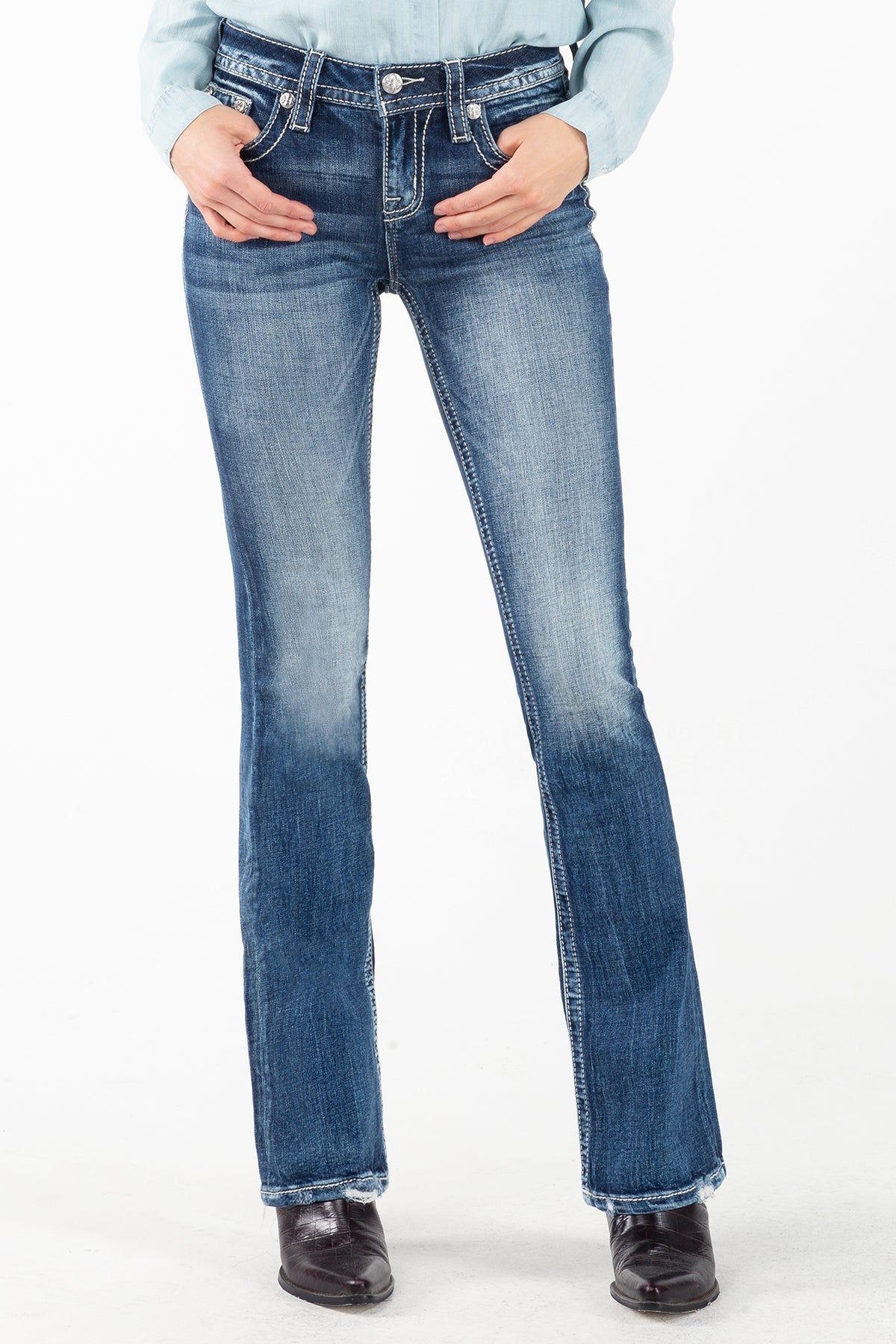 Shimmering Cross Bootcut Jeans sold by Miss Me product image thumbnail 4