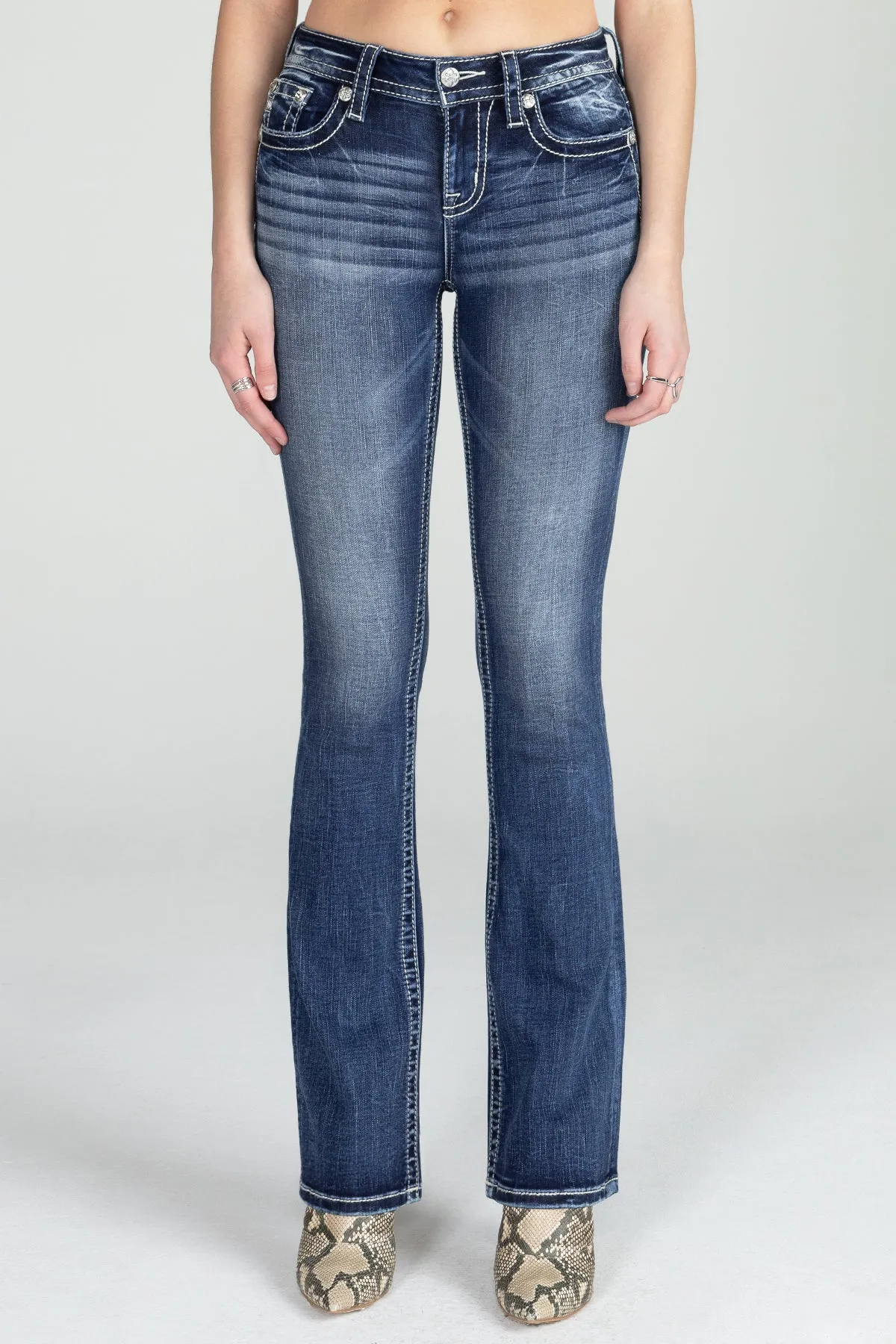 Dusty Rose Bootcut Denim sold by Miss Me product image thumbnail 2