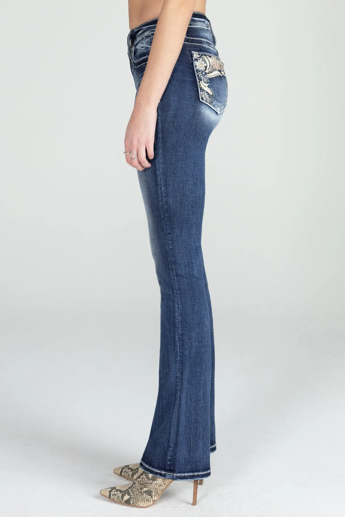 Dusty Rose Bootcut Denim sold by Miss Me product image thumbnail 3