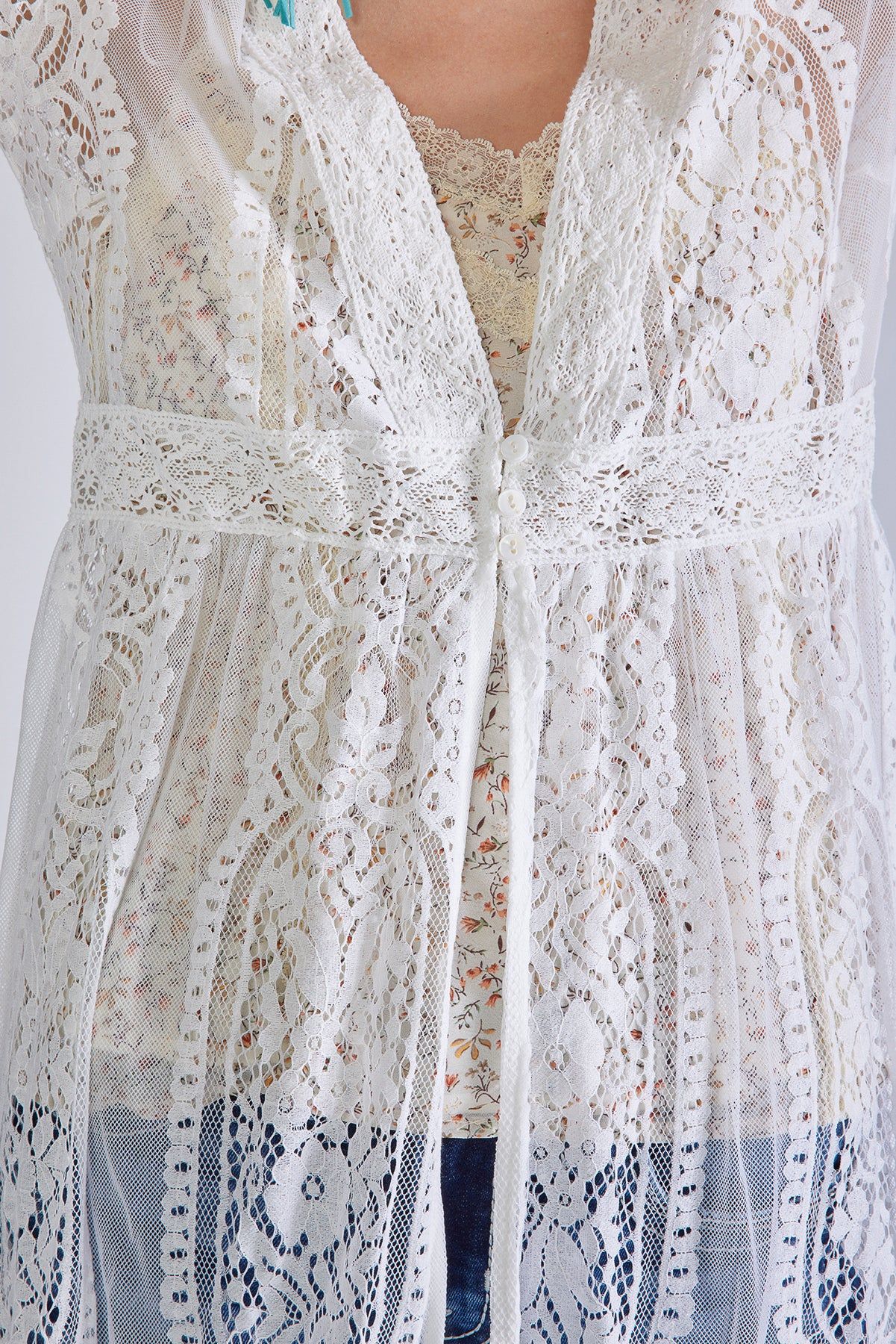 Sheer Embroidered Kimono sold by Miss Me product image thumbnail 4